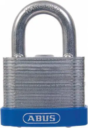 ABUS 41/45 KA Keyed Padlock, Open, Square Steel Body, Hardened Steel Shackle,