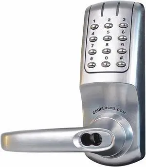 CODELOCKS CL5210IC-BS Electronic Key Lock,Brushed Steel