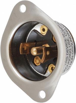 HUBBELL WIRING DEVICE-KELLEMS HBL7486 15A Midget Inlet Locking Receptacle 3P 3W