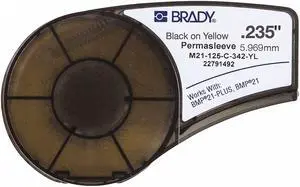 BRADY M21-125-C-342-YL Wire Marking Sleeves,Black/Yellow
