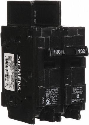 SIEMENS BQ2B100 Miniature Circuit Breaker, BQ Series, 100A, 2 Pole, 120/240V