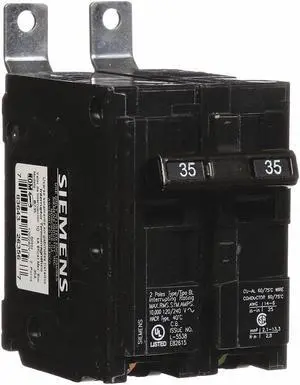 SIEMENS B235 Miniature Circuit Breaker, BL Series, 35A, 2 Pole, 120/240V AC,