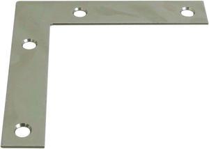 National Catalog 117 4 In. x 3/4 In. Zinc Flat Corner Iron (4-Count) N114116