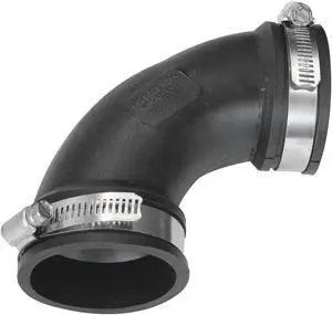Fernco Flexible 2 In. 90 Deg. Flexible Repair PVC Sewer & Drain Elbow (1/4 Bend)