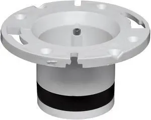 OATEY 43539 Toilet Flange, 4", PVC, White/Black