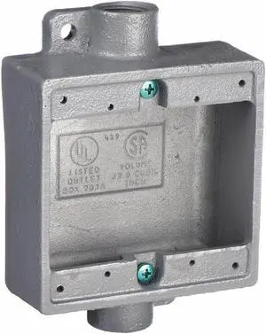 HUBBELL KILLARK 2FSC-2M Weatherproof Electrical Box, 32 cu in, FSC Box Type, 2