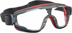3M GG501SGAF Gogglegear 500Series Safety Goggles, Antifog, Red/Black Frame, Clear Lens,10/Ctn