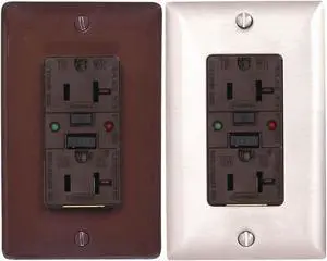 HUBBELL WIRING DEVICE-KELLEMS GFSG5362 GFCI Receptacle, 20A, 125VAC, 5-20R,