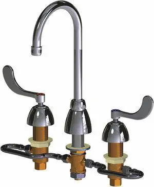 CHICAGO FAUCET 786-HGN2AE35XKAB Gooseneck Kitchen/Bathroom Faucet, Manual, 6"