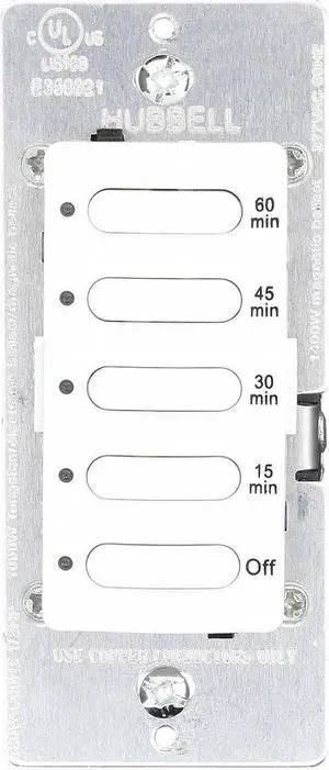 HUBBELL WIRING DEVICE-KELLEMS DT5060W Timer, Electronic, 120/277V, White