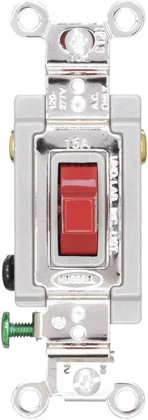 HUBBELL WIRING DEVICE-KELLEMS HBL1556R Wall Switch,120/277V,15A,3-Position