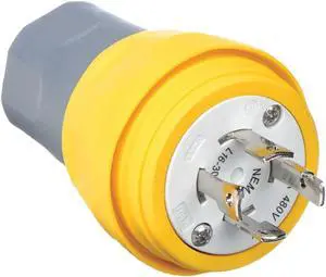 HUBBELL WIRING DEVICE-KELLEMS HBL28W76 Watertight Locking Plug, L16-30P, 30 A,