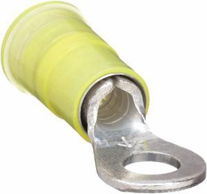 3m Ring Terminal, Yellow Nylon, Brazed Seam, 12 to 10 AWG, 500 PK   MNG10-38R/SK