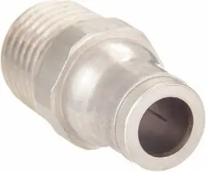 LEGRIS 3675 60 18 Nickel Plated Brass Male Connector, 3/8 in Tube Size