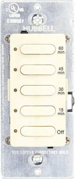 HUBBELL WIRING DEVICE-KELLEMS DT5060I Timer, Electronic, 120/277V, Ivory