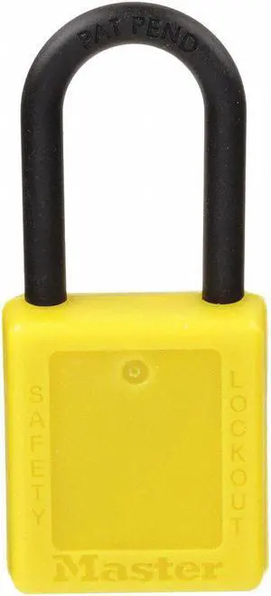 Lockout Padlock, Keyed Alike, Yellow, 1/4In., PK12