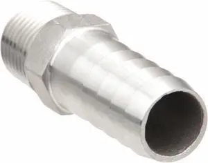 ZORO SELECT HB025-050SS 1/4" Barbed x MNPT 316 SS Hose Barb