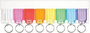 Key Tag Rack with Eight Tags, White