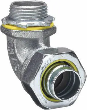 RACO 3423 Conduit Fitting Connector, 3/4 in, Liquid-Tight, Steel, Electro Zinc