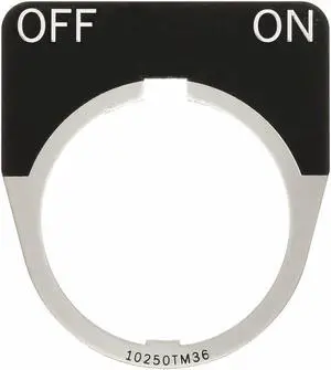 EATON 10250TM42 Cutler-Hammer Legend Plate,Half Round,Off On,Black
