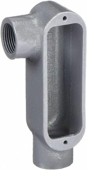 HUBBELL KILLARK OLR-3M Conduit Outlet Body,Iron,LR,1 In.