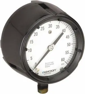 ASHCROFT 451279AS04L60# Pressure Gauge,0 to 60 psi,4-1/2In,1/2In