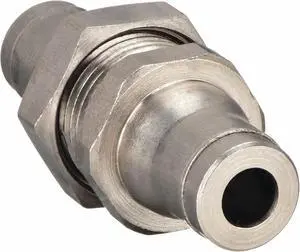 LEGRIS 3616 04 00 Nickel Plated Brass Bulkhead Union, 5/32 in Tube Size