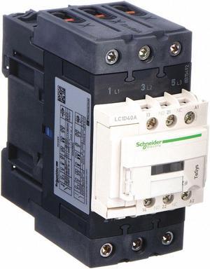 SCHNEIDER ELECTRIC LC1D40AL7 IEC Magnetic Contactor, 3 Poles, 200 V AC, 40 A,