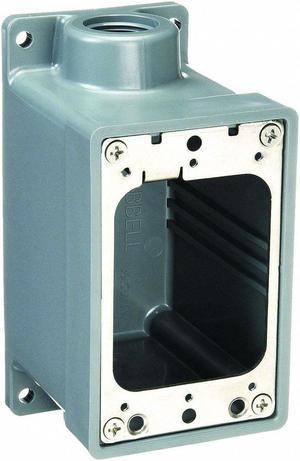 Nonmetallic Weatherproof Back Box, 1-Gang, 2-Inlet, Thermoplastic Elastomer