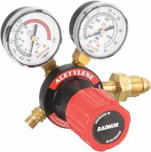 RADNOR RAD64003033 Gas Regulator, Single Stage, CGA-510, 2 to 15 psi, Use With: