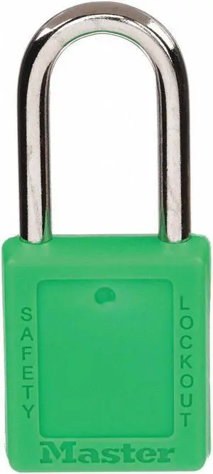 MASTER LOCK 410S6GRN Lockout Padlock, Keyed Different, Thermoplastic, Standard