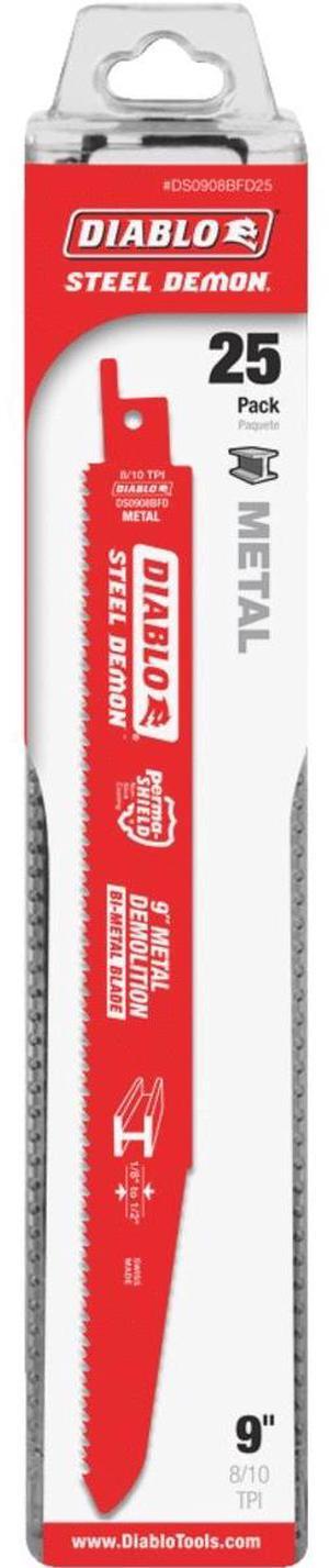 Diablo DS0908BFD25 9" Bi-Metal Recip Blade for Thick Metal / Demolition 25pk
