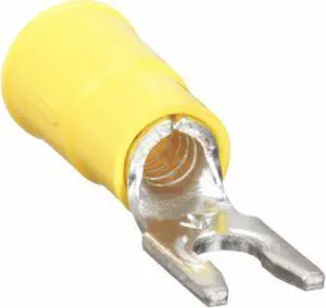 3M MV10-6FLX Fork Terminal, #6 Stud Size, 10 AWG, 600 V, Vinyl Insulated,