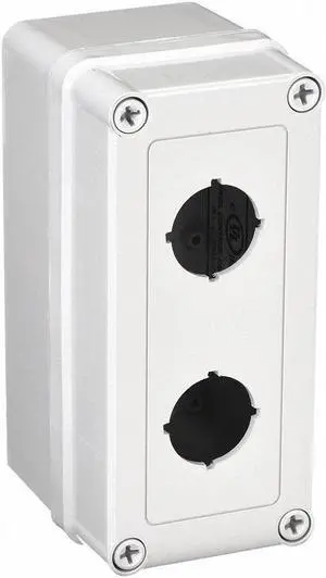 HOFFMAN VM733-PBS2 Pushbutton Enclosure,30mm,2 Hole,Plastic