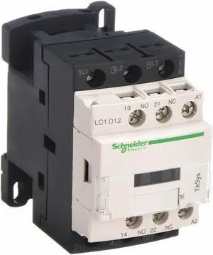 SQUARE D LC1D12T7 IEC Magnetic Contactor, 3 Poles, 480 V AC, 12 A