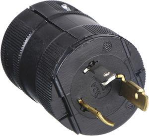 HUBBELL WIRING DEVICE-KELLEMS HBL2311VBK Locking Plug, L5-20P, 20 A, 125V AC,