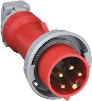 HUBBELL WIRING DEVICE-KELLEMS HBL520P7W IEC Pin and Sleeve Plug,4P,5W,20A,480V