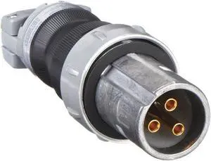 HUBBELL WIRING DEVICE-KELLEMS HBL460PS1W Watertight Pin & Sleeve Plug, 60 A,