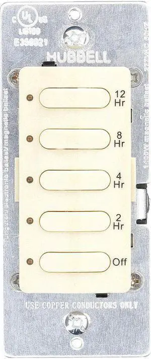 HUBBELL WIRING DEVICE-KELLEMS DT5012I Timer, Electronic, 120/277V, Ivory