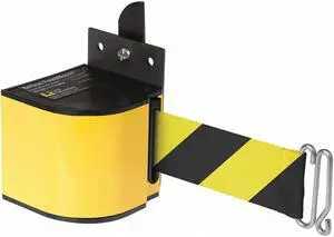 LAVI INDUSTRIES 50-3017YL/18/SF Warehouse Fixed Mount Retractable Belt Barrier,