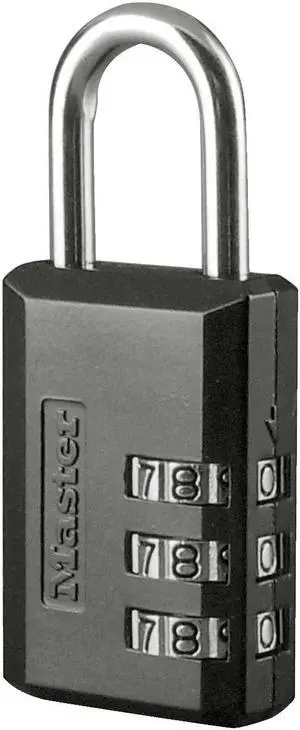 Padlock Combo 3/16In 7/8In Sd MASTER LOCK Combination Padlocks 647D Black Steel