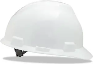 Hard Hat, Front Brim, Slotted, Pinlock, White