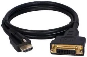 QVS 1-Meter DVI Female to Locking HDMI Male Adaptor