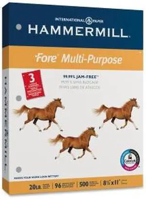 Hammermill MP Paper 20Lb 3-Hole 8-1/2"x11" 96 GE/112 ISO WE 103275RM