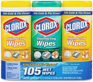 Clorox 30112 Disinfecting Surface Cleaner Wipes Value Pack Scented 105 ct Total