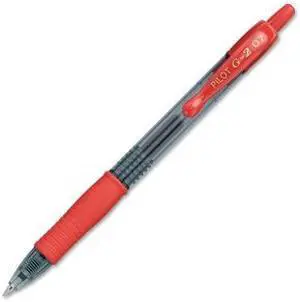 Pilot G2 Rollerball Pen 31033, Fine Pen Point Type - 0.7 mm Pen Point Size - Point Pen Point Style - Refillable - Red Gel-based Ink - 2/Pack