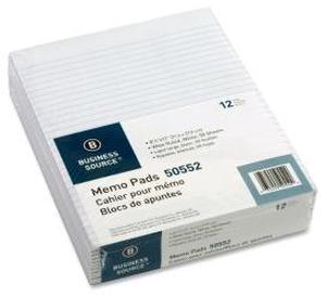 Memorandum Pads 8-1/2"x11" Wide Ruled 50Shts/PD White
