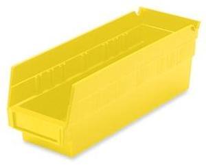 Akro-Mils Shelf Bin - 4" Height x 4.1" Width x 11.6" Depth - Polypropylene - Yellow