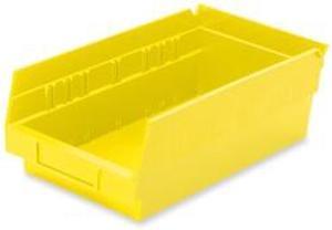 Akro-Mils Shelf Bin Grease/Oil Resistant 6-5/8"x11-5/8"x4" Yellow 30130Y