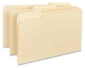 Business Source Interior File Folders 1/3 Cut Assorted Legal 100/BX Manila 43560